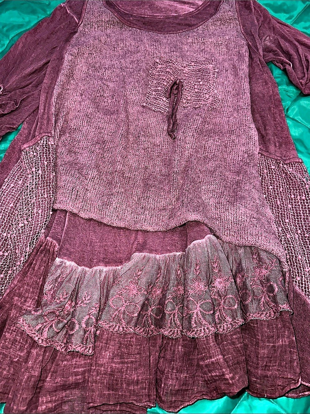 Fierce Purple Layered Ruffle Tunic - Picture 2 of 6